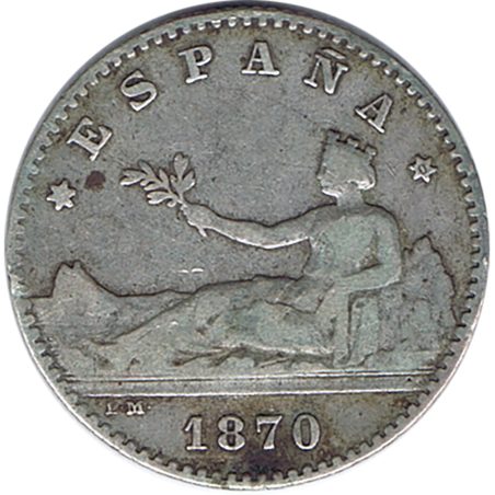 50 céntimos Plata 1870 *70 Gobierno Provisional.  - 1