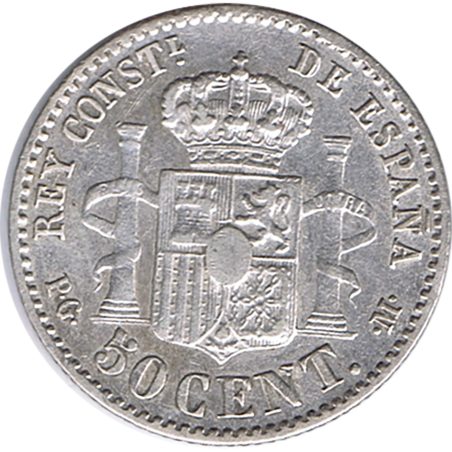 50 céntimos Plata 1892 *92 Alfonso XIII PG M.