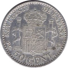 50 céntimos Plata 1904 *10 Alfonso XIII PC V.