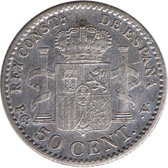 50 céntimos Plata 1904 *10 Alfonso XIII PC V.