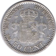 50 céntimos Plata 1904 *04 Alfonso XIII SM V.