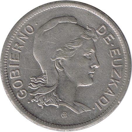 Moneda 2 pesetas 1937 Gobierno de Euzkadi.  - 1