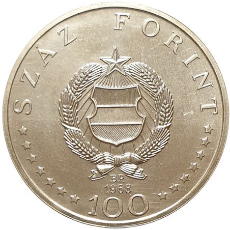 Moneda de plata 100 Florines Hungría 1968 Ignaz Semmelweis