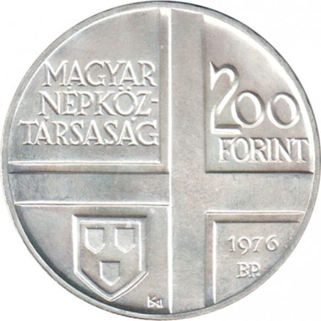 Moneda de plata 200 Florines Hungría 1976 Mihaly Munkacsy