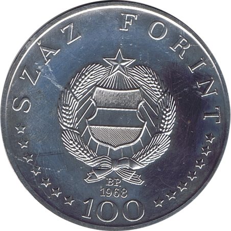 Moneda de plata 100 Florines Hungría 1968 Ignaz Semmelweis