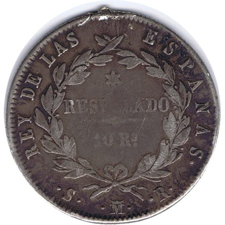 Moneda de plata 10 Reales 1821 Fernando VII.