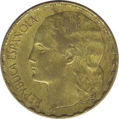 Moneda 1 peseta 1937 República Española.