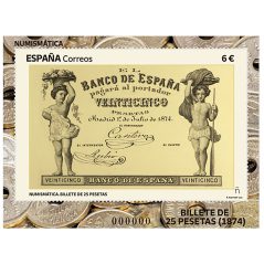 5816 Billete de 25 pesetas de 1874.