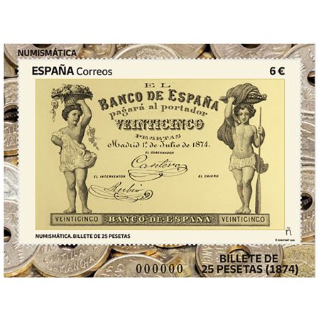 5816 Billete de 25 pesetas de 1874.