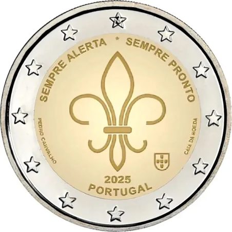 moneda conmemorativa 2 euros Portugal 2025 Escultismo  - 1