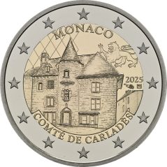 moneda conmemorativa 2 euros Mónaco 2025 Carladès. Proof