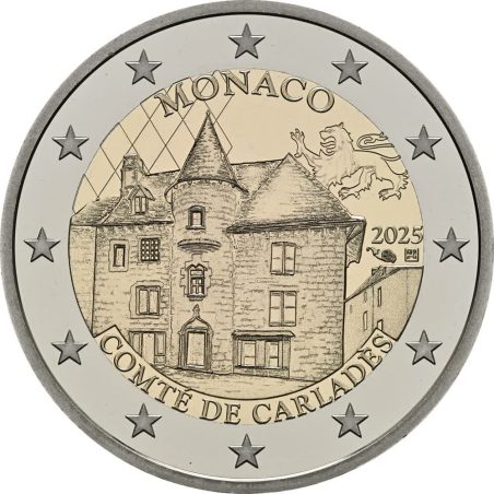 moneda conmemorativa 2 euros Mónaco 2025 Carladès. Proof