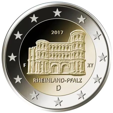 moneda conmemorativa 2 euros Alemania 2017 Renania. Ceca A  - 1