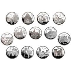 Capitales de provincia 52 monedas 5€ plata. Colección completa