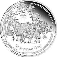 Moneda onza de plata 1$ Australia Lunar Cabra 2015  - 2