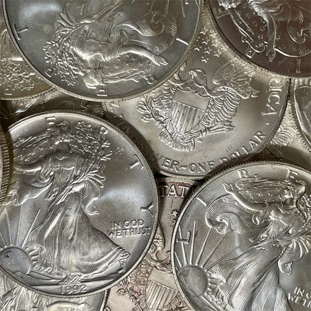 Lote 18 monedas onza de plata 1$ Estados Unidos Liberty. Inversión.  - 1