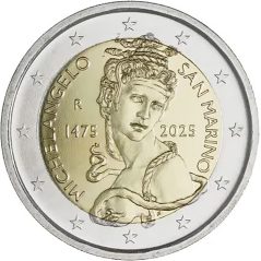 moneda conmemorativa 2 euros San Marino 2025 Michelangelo  - 1