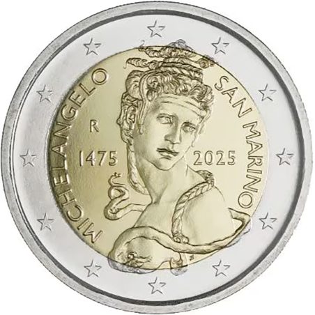 moneda conmemorativa 2 euros San Marino 2025 Michelangelo  - 1