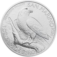 Moneda onza de plata San Marino 5 Euros 2025 Halcón Peregrino  - 1