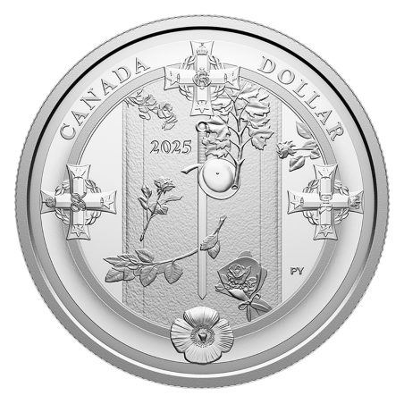Canada 1$ 2025 25 Años Tumba Soldado Desconocido. Plata Proof.  - 1