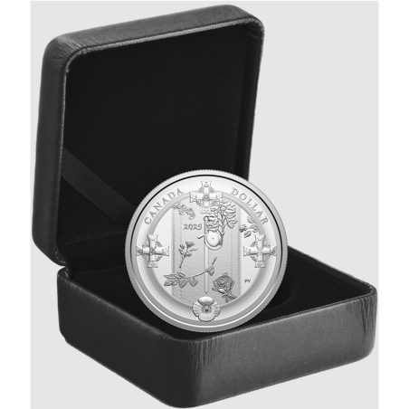 Canada 1$ 2025 25 Años Tumba Soldado Desconocido. Plata Proof.