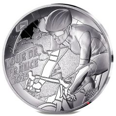 Francia 10€ 2025 Tour France. Mapa de Recorrido. Plata  - 1