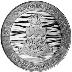 Moneda onza de plata 1$ Cayman Islands 2025 Manta Raya.