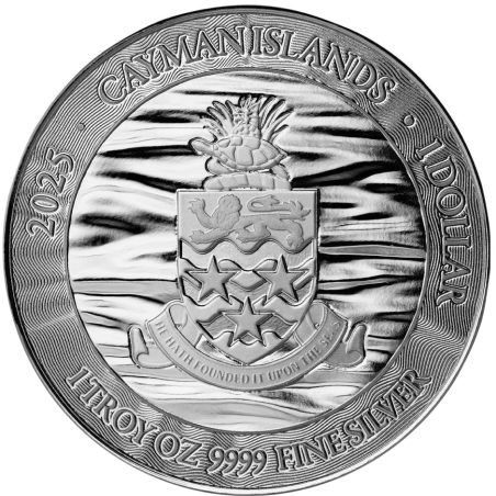Moneda onza de plata 1$ Cayman Islands 2025 Manta Raya.