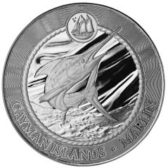 Moneda onza de plata 1$ Cayman Islands 2025 Pez Marlin.  - 1