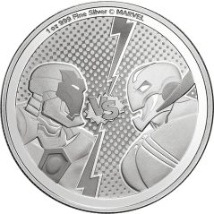 Moneda onza de plata 2$ Niue Iron Man contra Ultron 2025.  - 1
