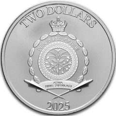 Moneda onza de plata 2$ Niue Iron Man contra Ultron 2025.