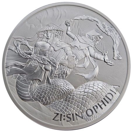 Moneda onza de plata 1 Clay Corea 2025 Zi:Sin Ophidia.  - 1