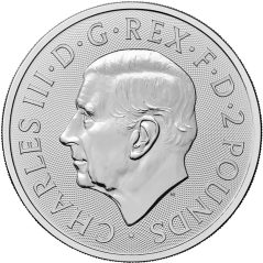 Moneda onza de plata 2 pounds Inglaterra 2025 León Británico