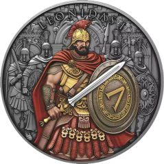 Moneda onza de plata Estados Unidos Leonidas. Color  - 1
