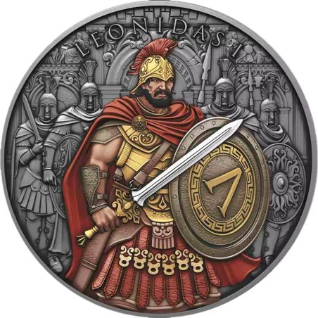 Moneda onza de plata Estados Unidos Leonidas. Color  - 1