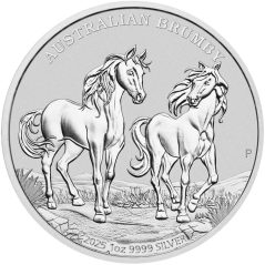 Moneda onza de plata 1$ Australia Caballos Brumby 2025  - 1