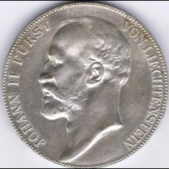 Moneda de plata Liechtenstein 5 kronen 1904 Johann II  - 1