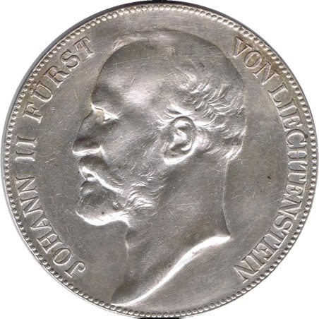 Moneda de plata Liechtenstein 5 kronen 1904 Johann II  - 1