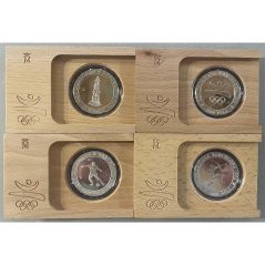 2000 Pesetas Barcelona'92 1990 Serie I. 4 valores. Plata FDC  - 1