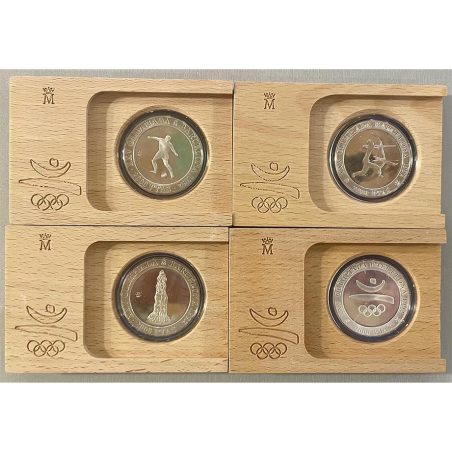 2000 Pesetas Barcelona'92 1990 Serie I. 4 valores. Plata Proof  - 1