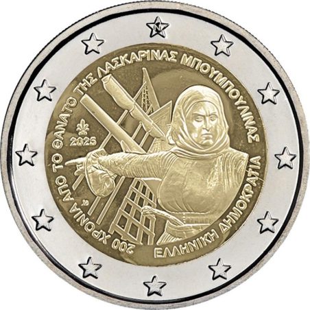 moneda conmemorativa 2 euros Grecia 2025 Bouboulina  - 1