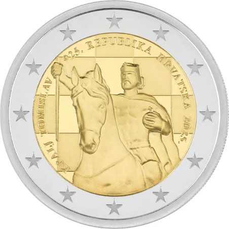 moneda conmemorativa 2 euros Croacia 2025 Rey Tomislav  - 1