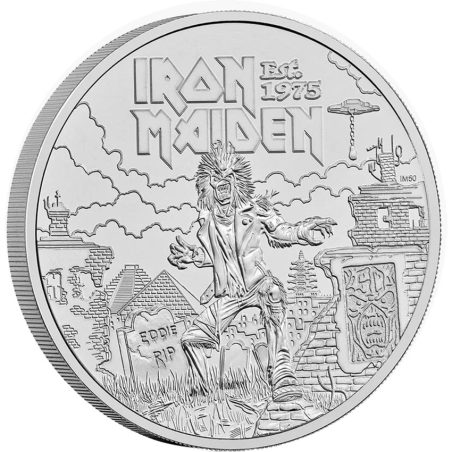 Inglaterra 5 Libras 2025 Iron Maiden. Música. Niquel  - 1