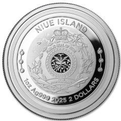 Moneda onza de plata 2 Dollars Niue 2025 Ethereum.