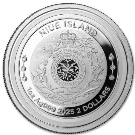Moneda onza de plata 2 Dollars Niue 2025 Ethereum.
