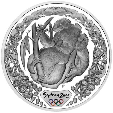 Moneda onza de plata 5$ Australia Sydney 2000. Koala. Estuche.  - 1