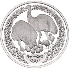Moneda onza de plata 5$ Australia Sydney 2000. Emu. Estuche.  - 1