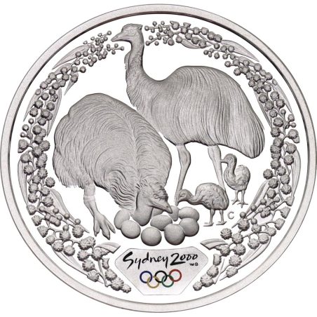 Moneda onza de plata 5$ Australia Sydney 2000. Emu. Estuche.  - 1