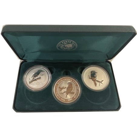 Colección 3 Monedas onza de plata 1$ Australia Kookaburra.  - 1