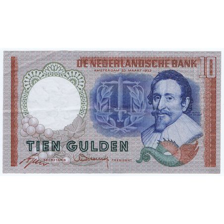 Billete Holanda 10 Tien Gulden 1953  - 1